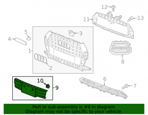 Grille cover grill Audi Q3 8U 16-17 black, for one-piece bumper