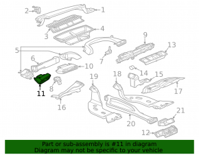 Front panel air duct deflector, driver's left, Audi A3 22-26