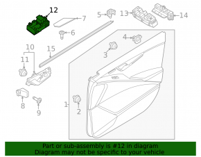 Front right window lift control Kia Niro 23- auto