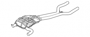 Rear muffler with barrel Porsche Cayenne 958 11-17 Hybrid