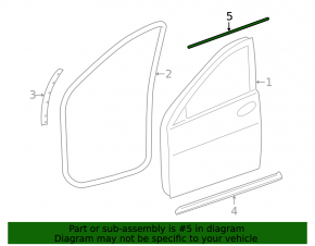Molding door-glass center front left Mercedes R-class W251 06-13