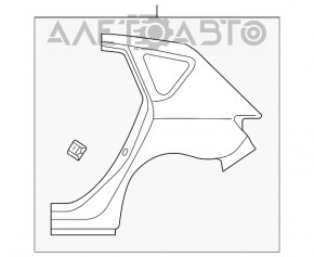 Quarter wing rear left Mazda3 03-08 HB white