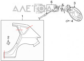 Quarter wing rear left Mazda3 03-08 HB white
