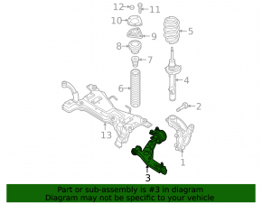 Lower control arm front right Mazda3 2.3 03-08