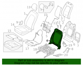 Driver's seat back adjustment motor for Ford Escape MK3 13-19 without frame, for memory