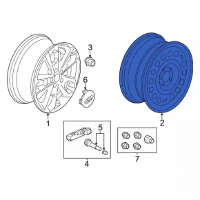 Spare tire for Ford Transit Connect MK2 13- R16 6.5J ET60 215/55, iron