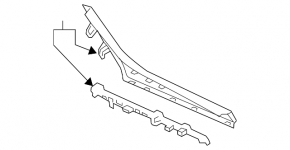 Mazda 6 18-21 center console trim, upper right side, black leather, rear