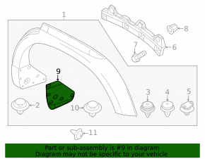 Left rear mudguard liner for Mazda CX-50 23-25