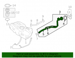 Fuel filler neck Nissan Versa Note 13-19