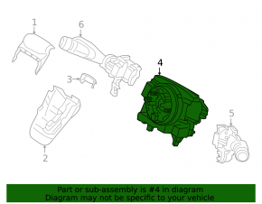 Volvo XC60 18-26 steering column switch assembly for heated steering wheel