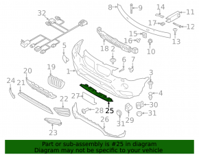 Front bumper trim BMW X3 F25 15-17 rest gray