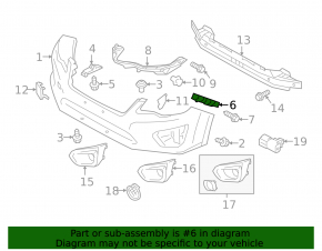 Front bumper mount left under headlight Subaru Impreza WRX GH 12-16