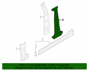 Body pillar central right VW Golf 15-21 on the body