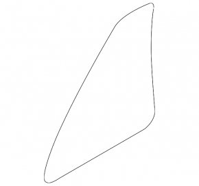Door glass triangle with seal rear right Subaru Outback 15-19 black tint
