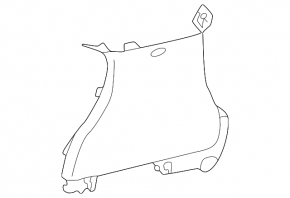 Right rear pillar trim panel in front of the window for Toyota Sienna 21-26, gray, 8-seater