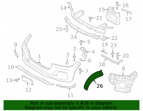 Front bumper reflector right BMW X7 G07 19-