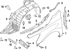 Windscreen wiper seal left Nissan Altima 13-15