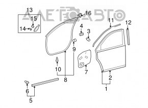 Bare front left door for Toyota Highlander 2013