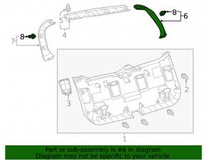 Trunk door trim right Lexus CT200h 11-17 black