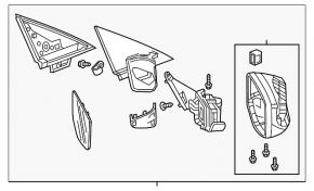 Side mirror right Acura ILX 13-17