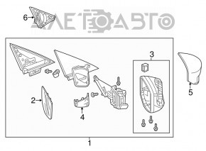 Side mirror right Acura ILX 13-17