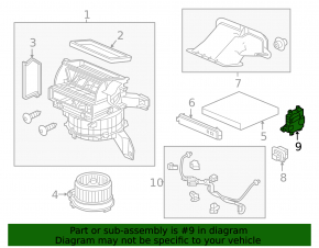 Actuator motor heater drive ventilation Honda HR-V 16-22