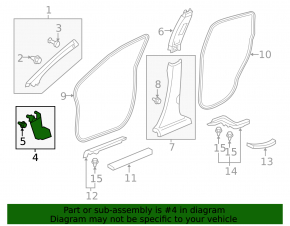 Front pillar trim lower right Honda CRV 12-16 black