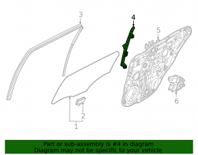 Kia EV6 22-24 Rear Left Door Glass Guide