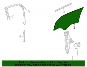 Glass door rear left Chevrolet Impala 14-20