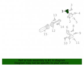 Upper front left door hinge for Audi E-Tron 19-23 (2 parts)