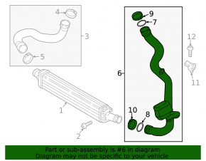Intercooler pipe left Audi A4 B9 17-25 2.0T under sensor