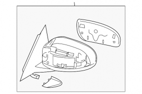 Side mirror left Infiniti G35 4d 06-08 heating