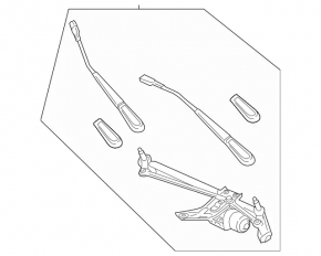 Windscreen wiper linkage with motor for Mercedes A-class V177 19-22