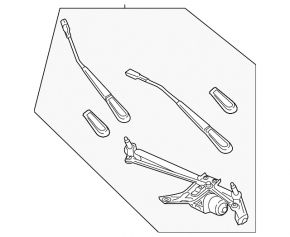 Windscreen wiper linkage with motor for Mercedes A-class V177 19-22
