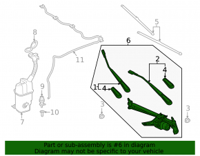 Windscreen wiper linkage with motor for Mercedes A-class V177 19-22