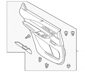 Door trim card rear right Mazda CX-9 16-19 Signature leather black with brown