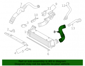 Left intercooler pipe for BMW 335i e92 07-13 first