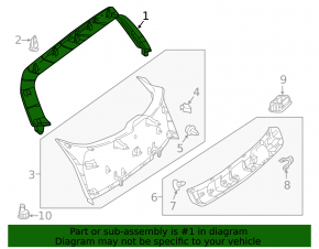 Upper trim of the trunk door Mercedes GLA 15-20 black, scratches