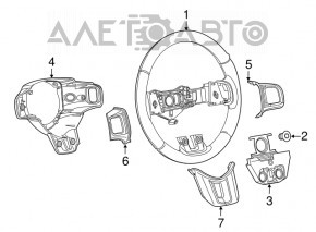 09-13 Dodge Challenger black leather steering wheel, no buttons, with pads and rear buttons