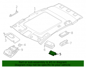 Front left ceiling light for Nissan Ariya 23-25