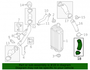Left lower air pipe Hyundai Santa FE Sport 17-18 2.0T