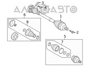 Rear right half shaft drive Audi Q3 83A 19-25 rusty