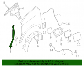 Rear fender bracket left front BMW i3 14-20