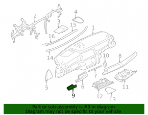 Front panel trim left BMW 5 F10 11-16 wood anthracite, chrome