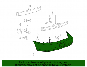 Rear bumper bare Toyota Solara 2.4 04-06