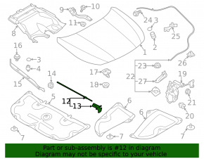 Support bonnet stop Subaru Outback 20-