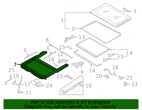 Sunroof mechanism frame VW Jetta 11-16 USA
