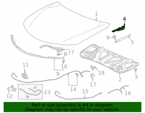 Right hood hinge Acura TLX 21-25