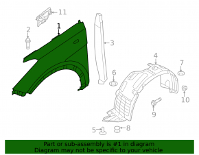 Front left wing Hyundai Santa FE Sport 13-18
