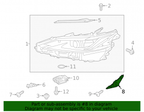 Headlight mount right Lexus ES250 ES300h ES350 19- large